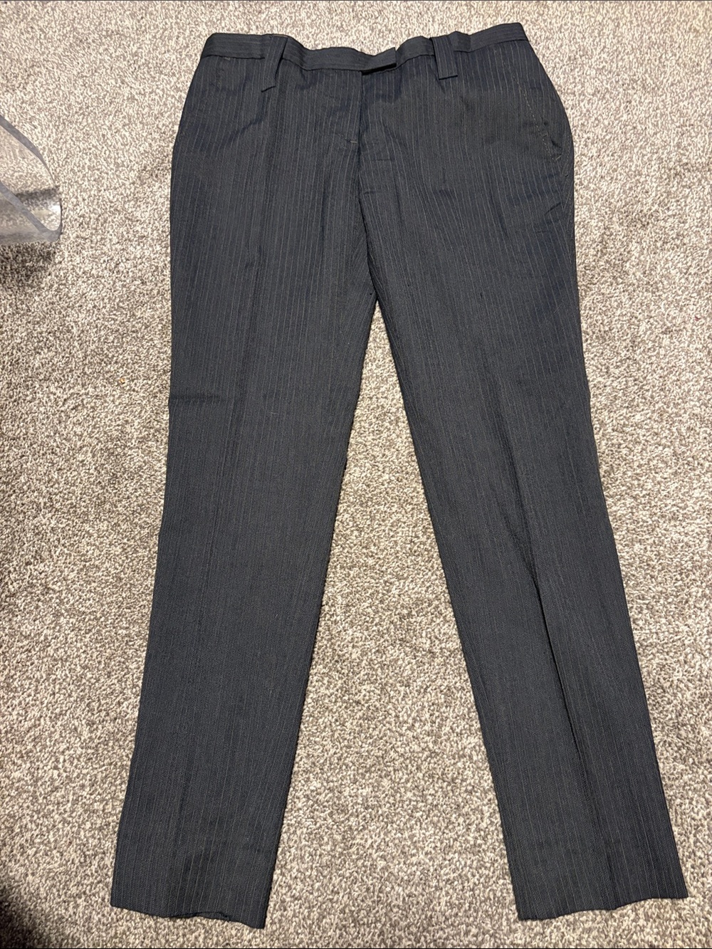 J.Lindeberg Black Pinstripe Pants with Yellow Lining